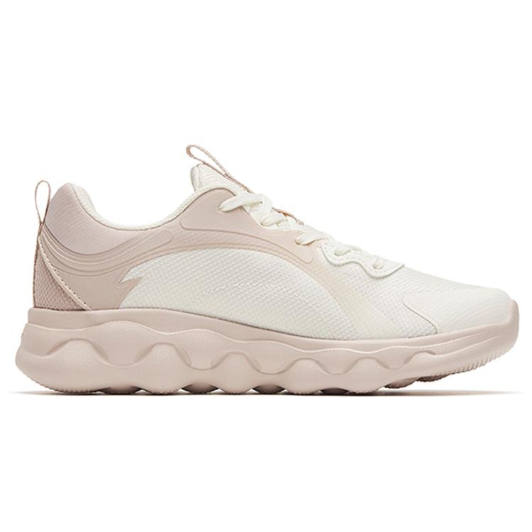 Anta Sheepskin Cushioning Slip Resistant Abrasion Resistant Breathable Low Top Running Shoes Women's White Gray 122245574-1