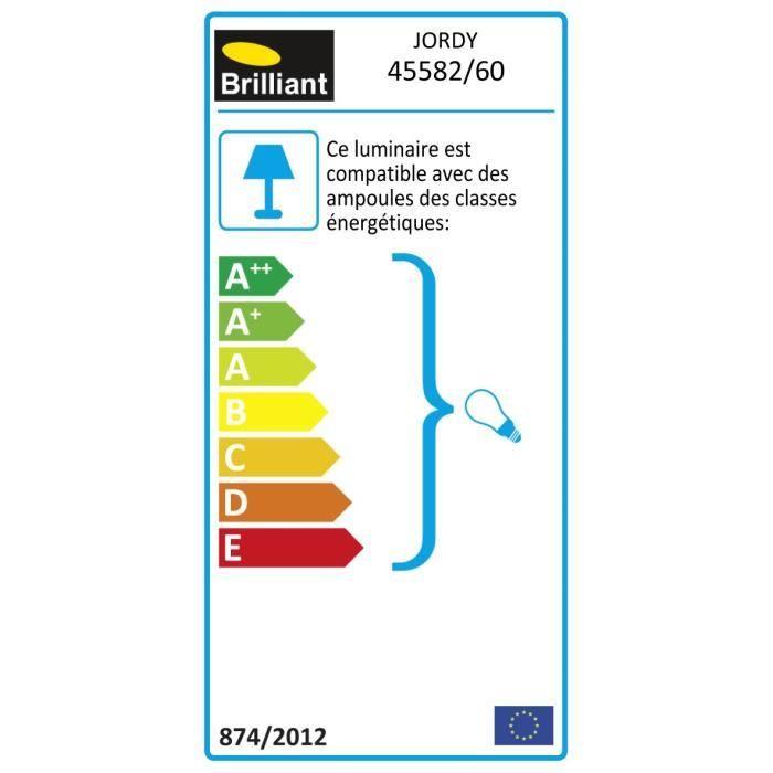 Applique extérieure descendante jordy - brilliant - noir et rouille - métal et verre - 60w