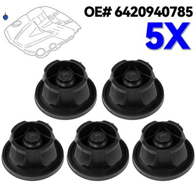 5X Variklio dangčio guminis kamštis, spaustukas, įvorė, atrama, amortizatorius Mercedes Benz W204 C218 W212 Sprinter 906 09-2015 A6420940785