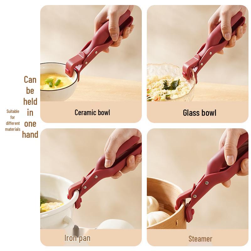 Silicone Anti-Scald Non-Slip Multifunctional Food Clip: High-Temp Resistant Kitchen Gadget.