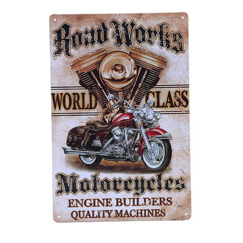 Motor Rider Tin Sign Motorcycle Club Garage Wall Stickers Metal Signs Decor Vintage Shabby Plate Painting Decorative Plaques
