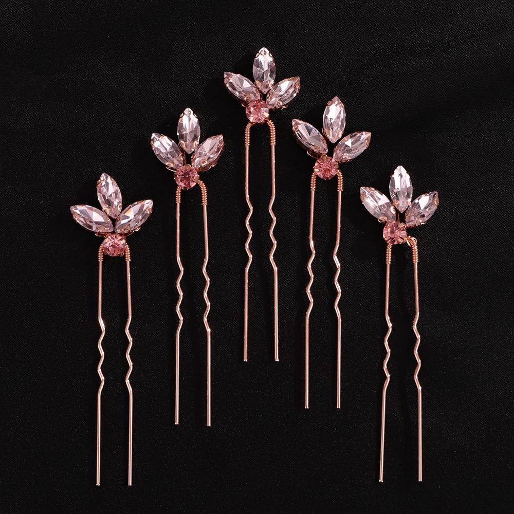 5 Stück Rot Silber Strass Braut Haarnadeln Handgefertigter Kopfschmuck für Frauen Grün Blau Hochzeitsaccessoires Kopfschmuck Party Tiaras