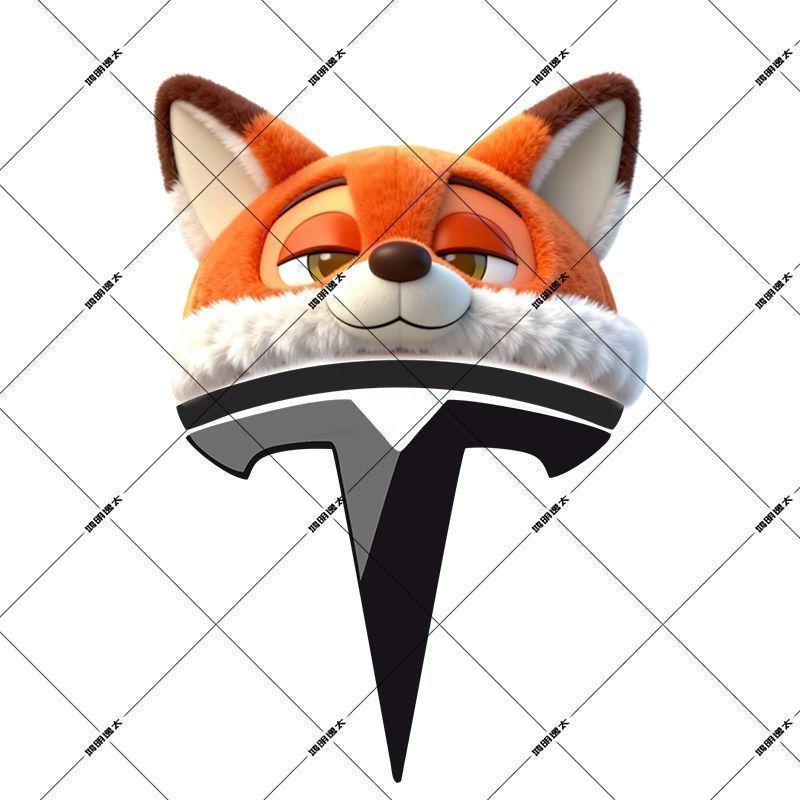 Tesla Judy Officer Rabbit Ear Hat Car Logo Cute Cartoon Decoration Sticker