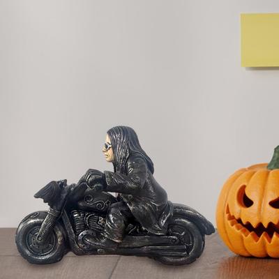Netopýr Motocykl Ozdoba Černý Plášť Muž Jedoucí na Netopýrovi Motocykl Figurka Sběratelská Rockový Zpěvák Stolní Soška Dárek pro Fandy
