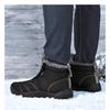 Winter Cotton Boots, Warm and Thick, Plus Size Cotton Shoes with Soft Soles, Men's Mid Top Snow Boots