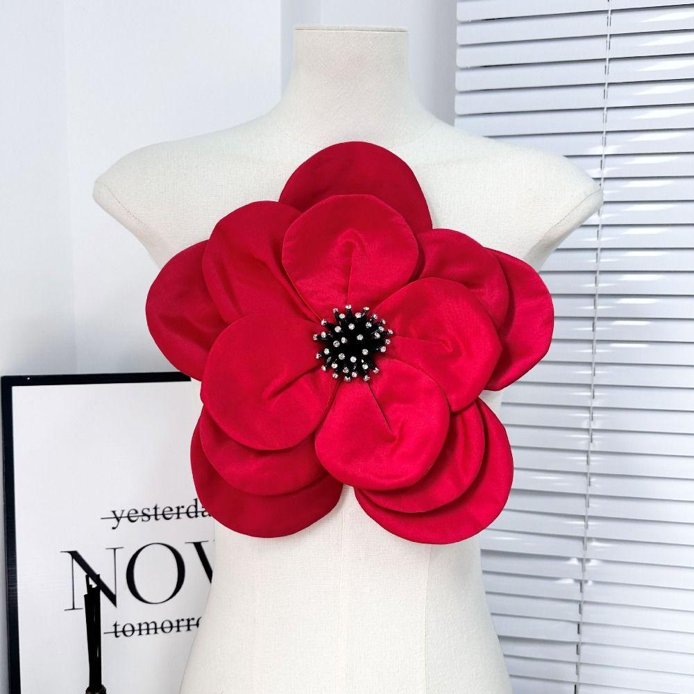 

3D Large Flower Patch with Pin Clothes Appliques Evening Dress Clothing Patch Sewing розовый