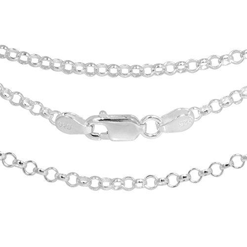 [Shinjuku Gin No Kura] Roll Chain, 40-60cm Long (40cm), Approx. 2.3mm Wide, Sterling Silver 925 Necklace Chain for Men, SV925 Chain Only