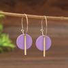 Trendy Charm Alloy Mom Earrings Round Splice Long Strip Design Elegant Jewelry for Mother Daily Work Wear