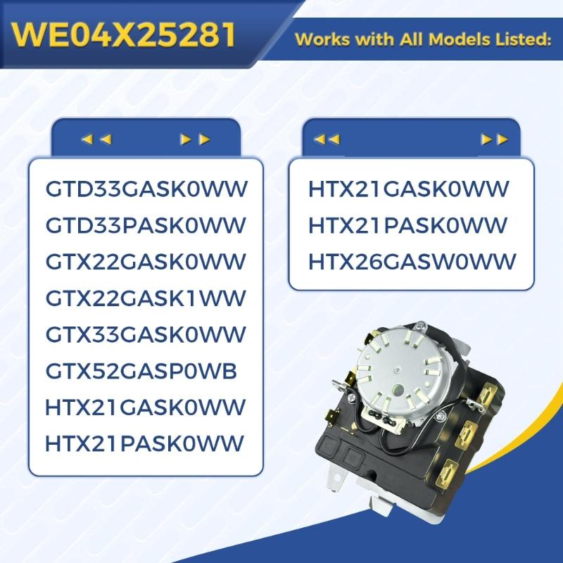 WE04X25281 Universals Dryer Timer Replacement Part Drying Time Adjustment Tool for Precise Cycle Control Enduring
