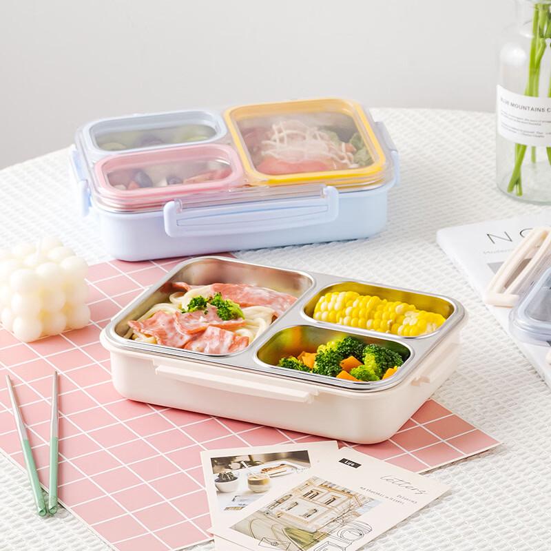 Abay 3-Compartment Stainless Steel Fridge Storage Box