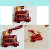 London Bus Leather Keychain With Car Cartoon Pendant For Vintage Bag Decor