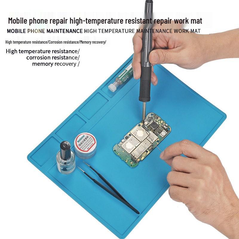 Magnetic Heat-Resistant Silicone Repair Mat for Mobile Device Repairs
