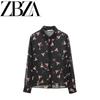 Jnleaog Autumn New Women's Clothing Fashion Style French Fashion Translucent Print Shirt 9030213
