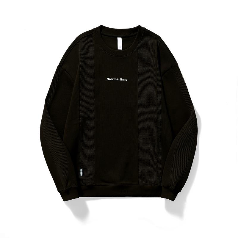 Men's Retro Patchwork Knit Hoodie: Heavyweight, Loose-Fit, Plus Size, Long Sleeve for Autumn & Winter