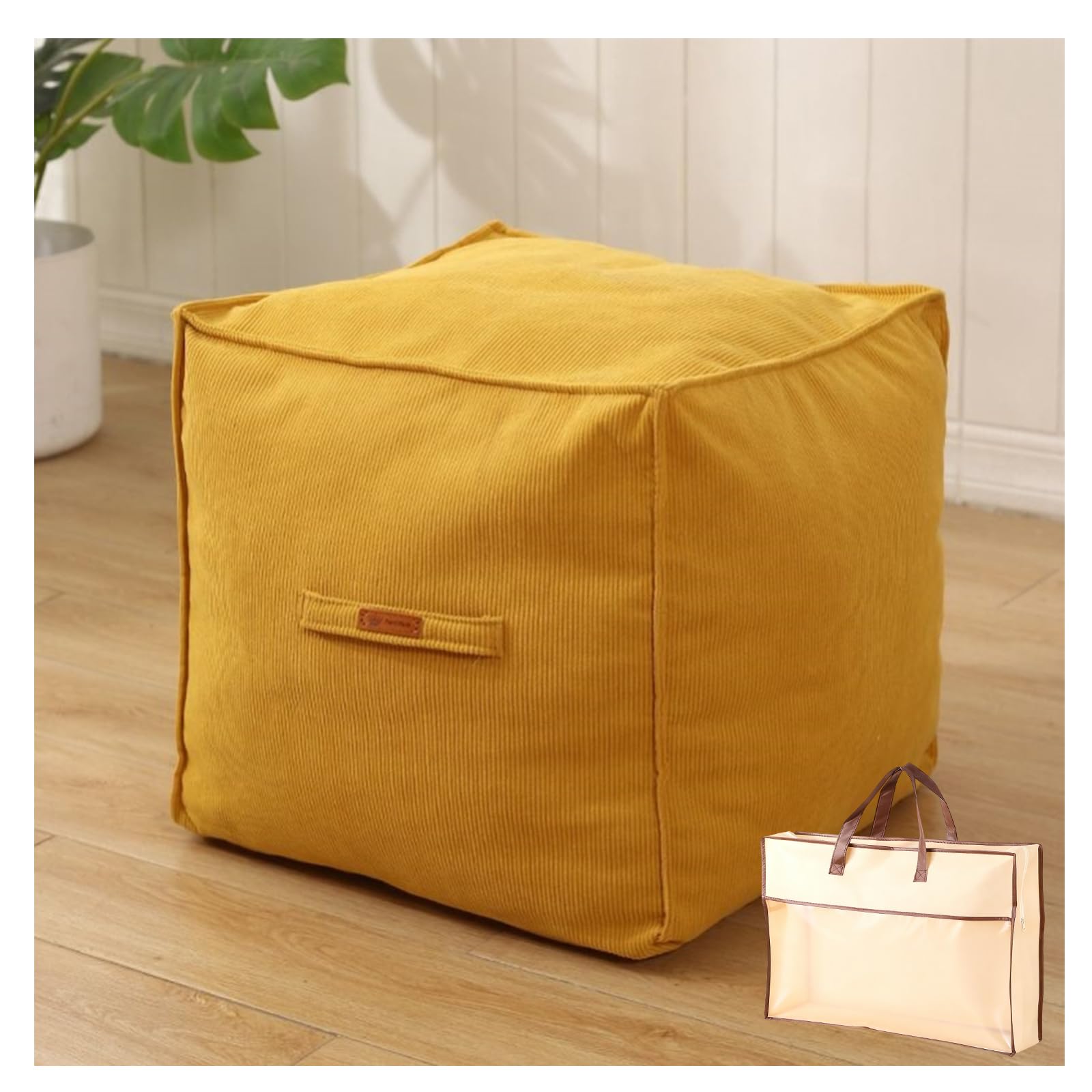 

Senteria Corduroy Duvet Storage Bag - Duvet Storage, Backrest, Storage Case, Cushion Cover, Duvet Holder, Seat Cushion, Square, with Handle, Stands Up