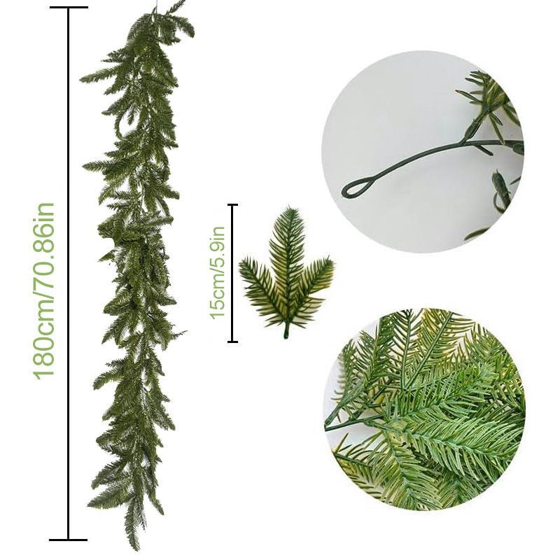 

Искусственные имитации зеленых растений, плоская сосна и полоски ротанга, рождественские и хэллоуинские витрины магазинов, свадебные украшения для улицы Pine vine 1pc
