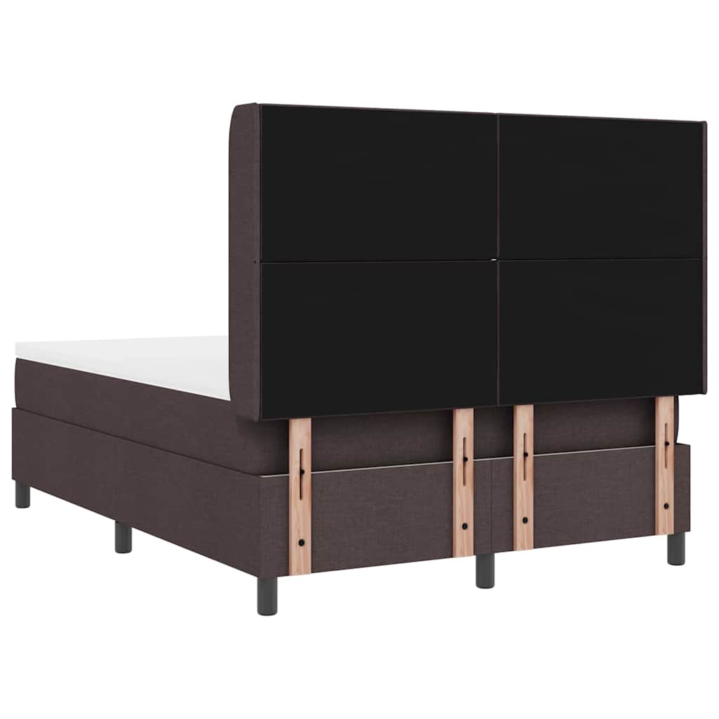 Boxspring Bed with Pillows Dark Brown 200 X 160 Cm Fabric