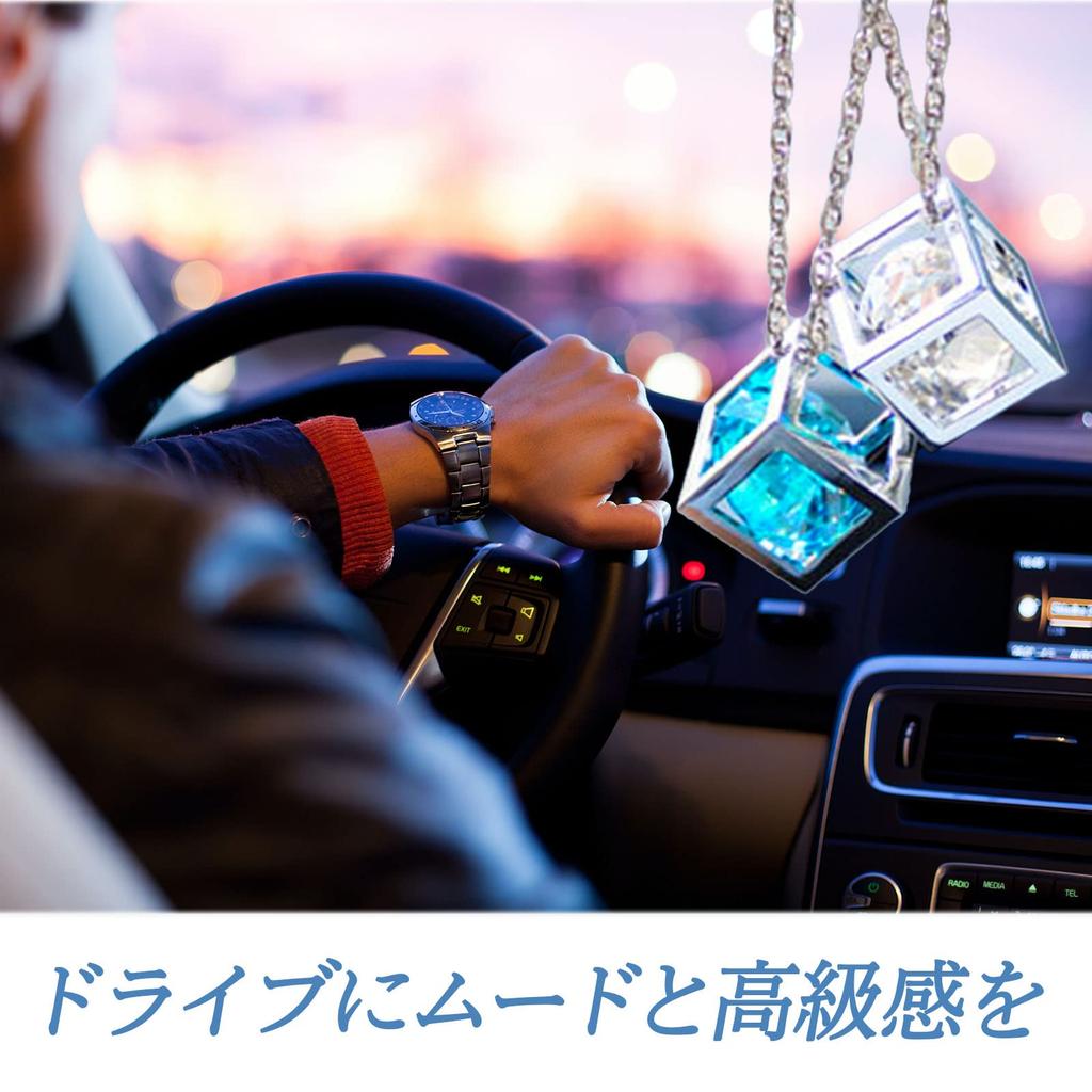 heizi Car Crystal Interior Mirror Hanging Ornament for Good Stylish Dad, Luck, (Pink Purple)