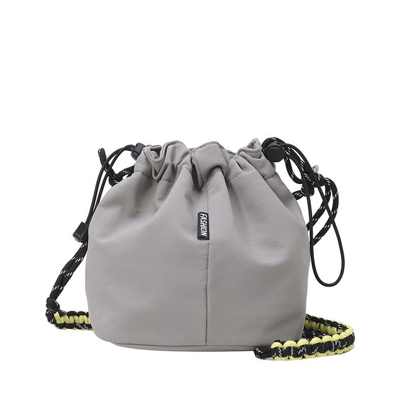

2025 New Summer Casual Versatile Nylon Cloth Bag Women s Outdoor Lightweight Crossbody Bucket Bag Folded Drawer Strap Small Satchel