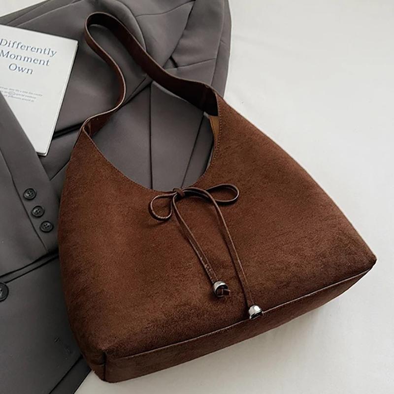 Women Faux Suede Small Shoulder Bag 2025 Winter Underarm Bag Luxury Designer Trend Brand Simple Handbags and Purses