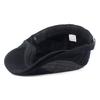 New Double-Embroidered Leather Patchwork Hat Cotton Men's Bent-Brim Beret Duckbill Cap
