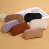 Double-Sided Leather Makeup Bag: Large Capacity, Solid Color, Portable