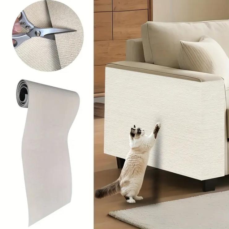 Sofa Protector Cat Scratch Mat Self Adhesive Vertical Wall Mounted Cut To Size Reusable Scratching Pad For Living Room Cat