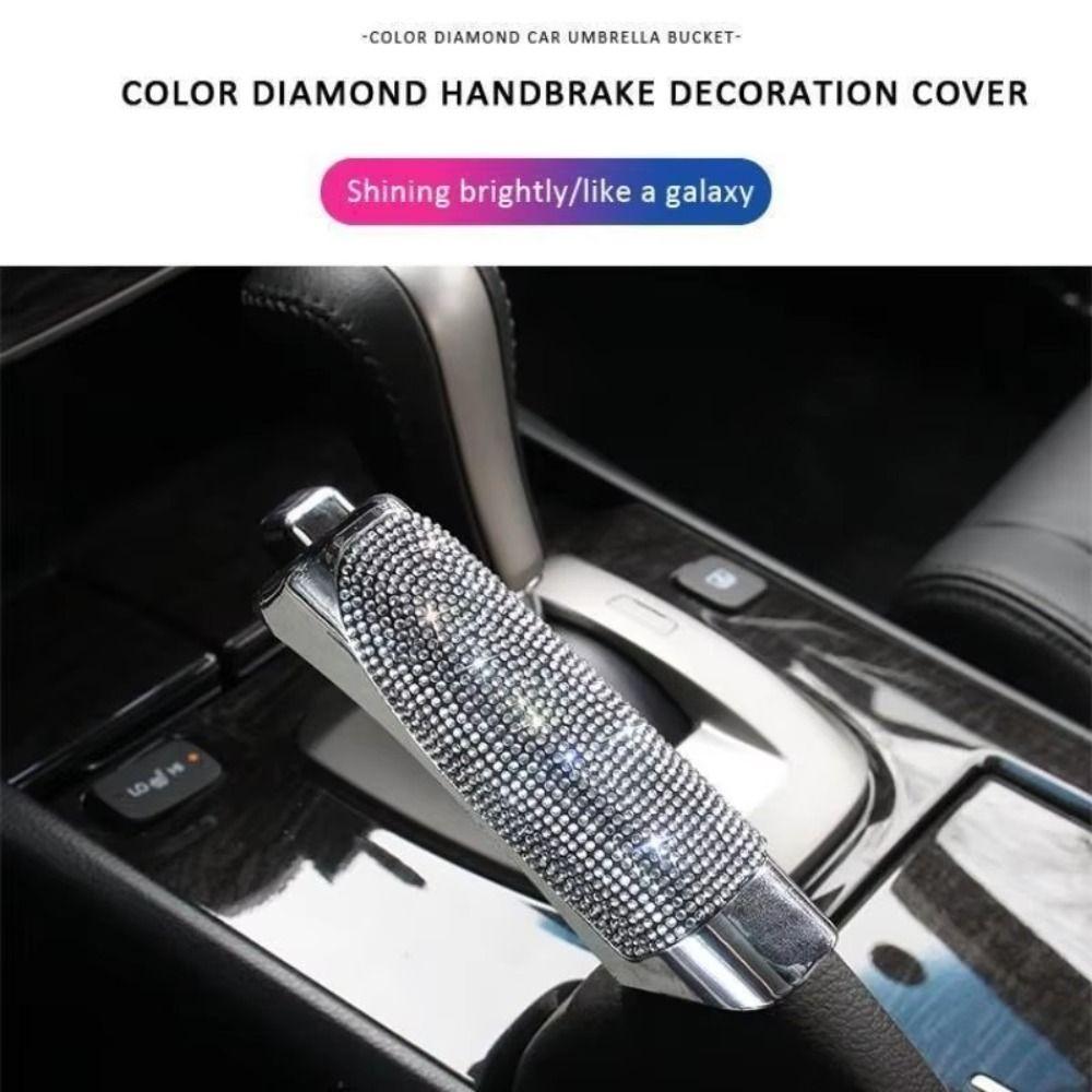 Bling Crystal Car Handbrake Cover Anti-slip Easy to Install Diamond Handbrake Grip Cover Car Handbrake Protective Cover