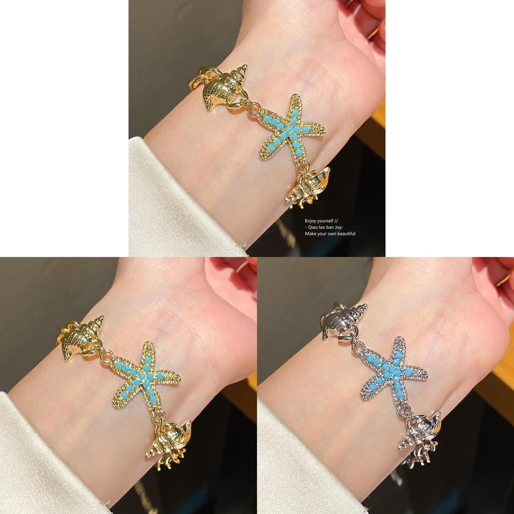 Seestern Tierkettenarmband aus Legierung mit Galvanisierung für modische Frauen