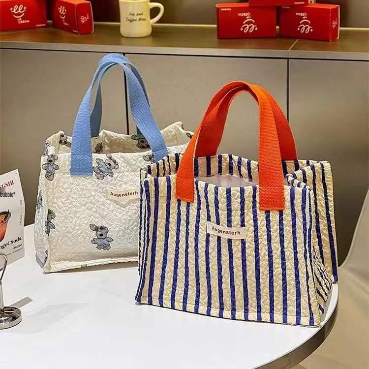 Kawaii Bento Lunch Handtasche: Großes Fassungsvermögen, Tragbar, Fleckenabweisende Leinwand