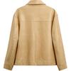 Zara Minimalist Comfortable Versatile Long Sleeve Leather Jacket Men jackets Butter-Yellow 2521120-725