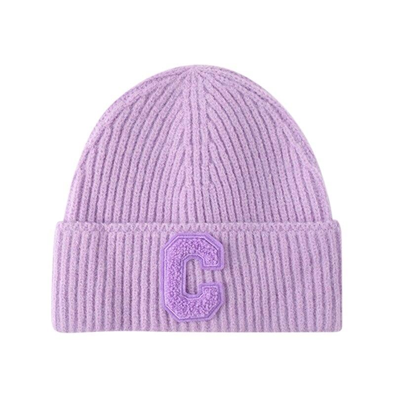 Damelue for hverdagsbruk Vintermyk Varm Vinterlue Heklet Skilue Sovehetter Skull Cap Kabelstrikket Beanie-lue