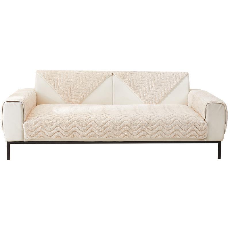Plush Sofa Cushion Winter Warm Thick Lambskin Blanket Cushion Non-Slip Sofa Cover Winter Backrest Towel
