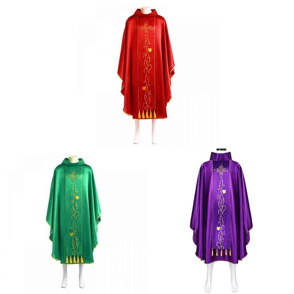 Medieval Priest Cosplay Costume With Tassel Robe For Halloween And Themed Events