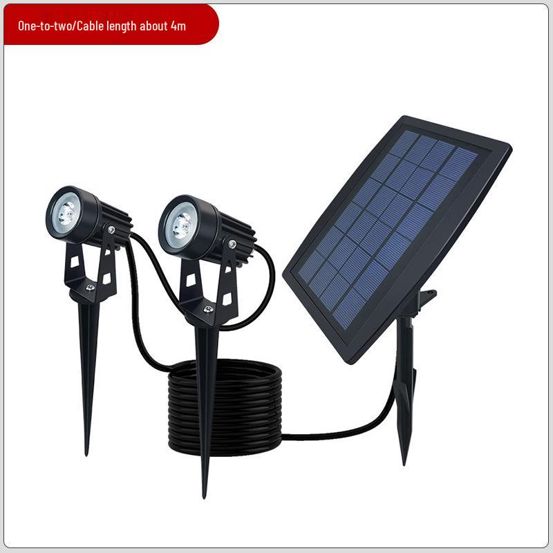 Dual Solar LED Lawn Spotlights with Light Control for Outdoor Gardens
