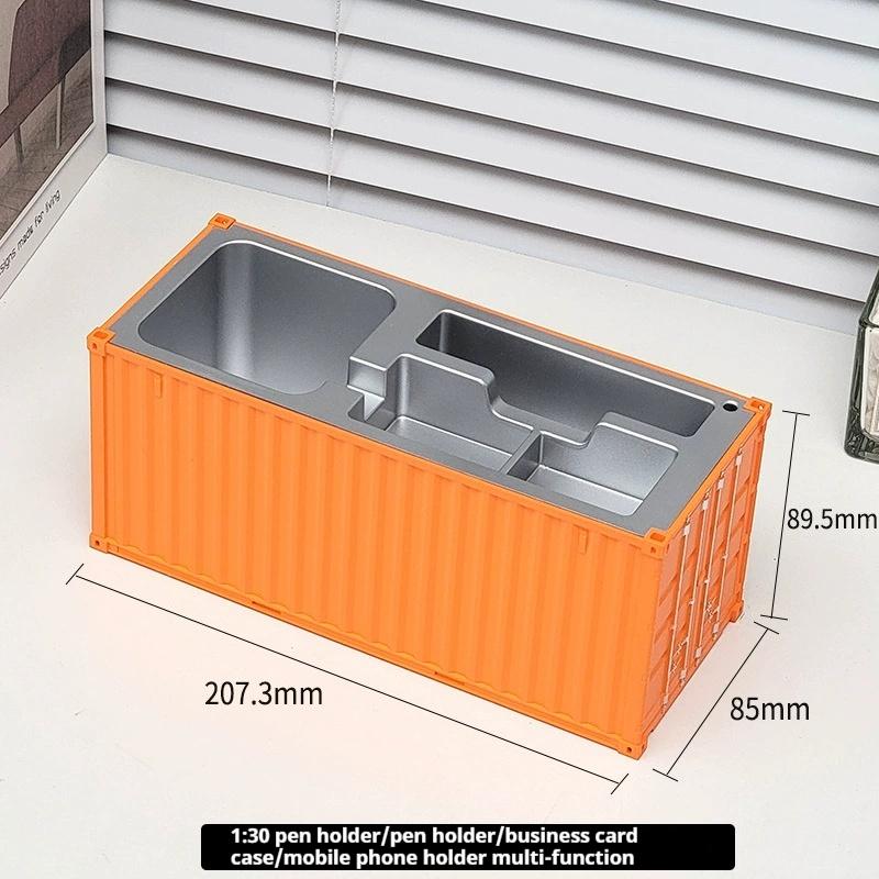 1:30 Scale Shipping Container Business Card Organizer Desk Stationery Storage Box Office Decor Pen Holder Creative Gift Ornament