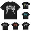Gothic Font TShirt 3D Metal Effect Graphic Tee Black Streetwear Top with Bold Letter Print for Unisex Women Casual 1067