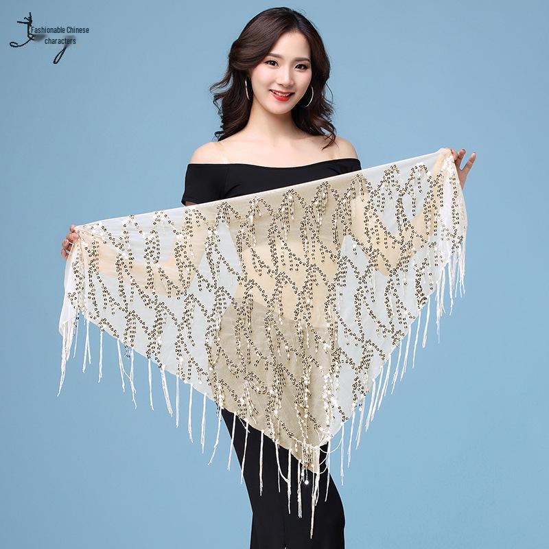 Костюмный пояс для танца живота с пайетками и кисточками One Size