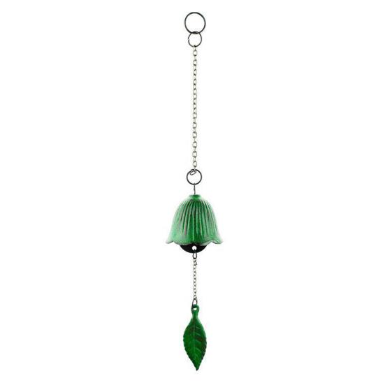 

Japanese Bless Wind Chime Cast Iron Outdoor Small Wind Chime Retro Garden Hanging зелёный