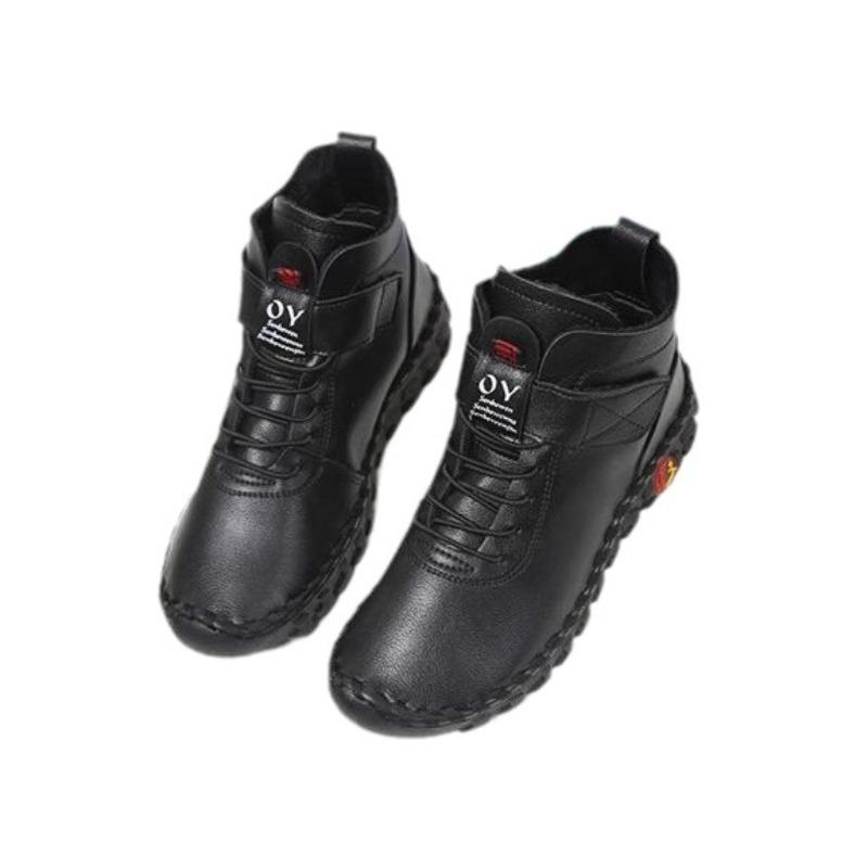 Cotton shoes women's flat bottom autumn winter short boots comfortable non slip  plush versatile casual wear-resistant boots