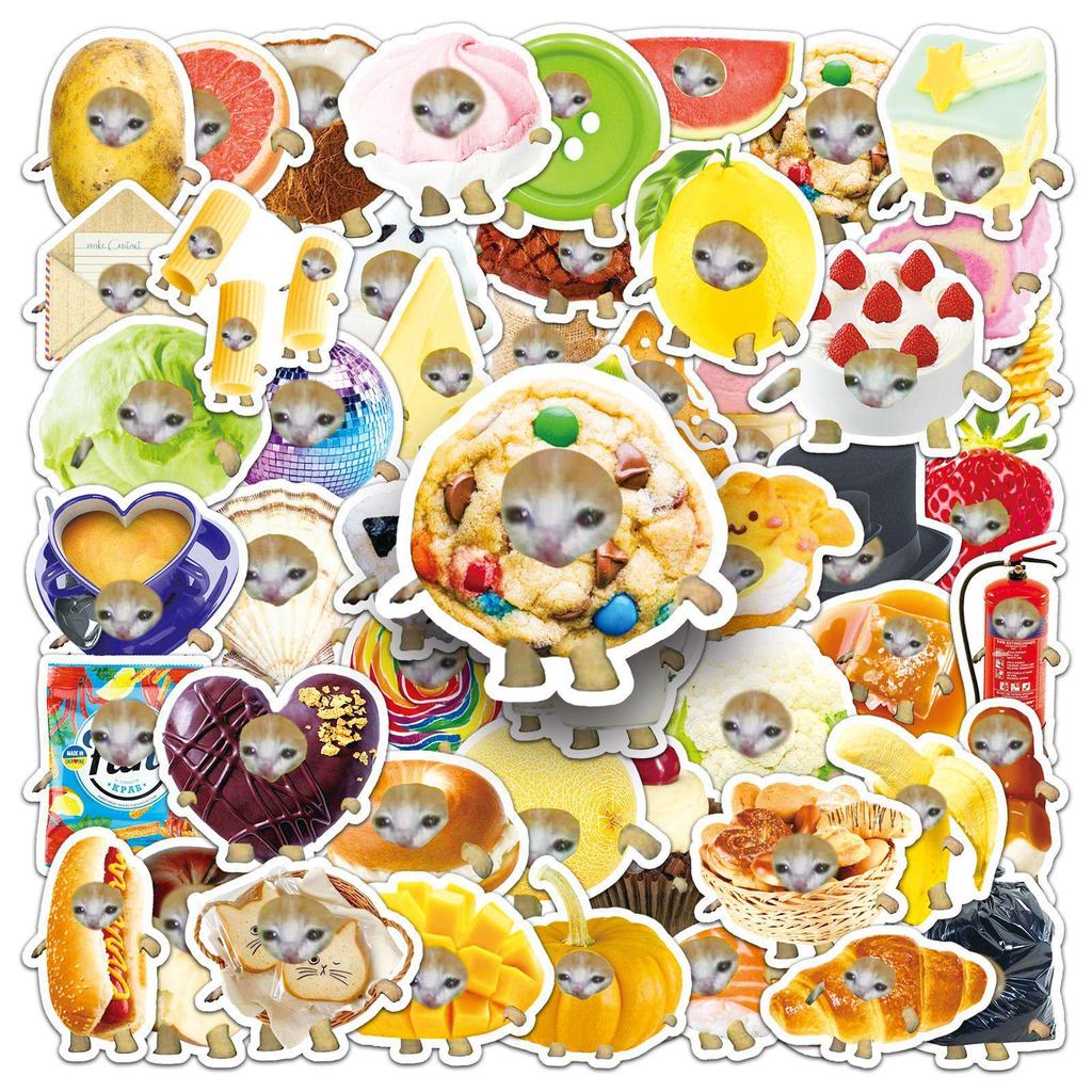 50 zabawnych naklejek z graffiti w kształcie kocich głów na laptopy i do dekoracji