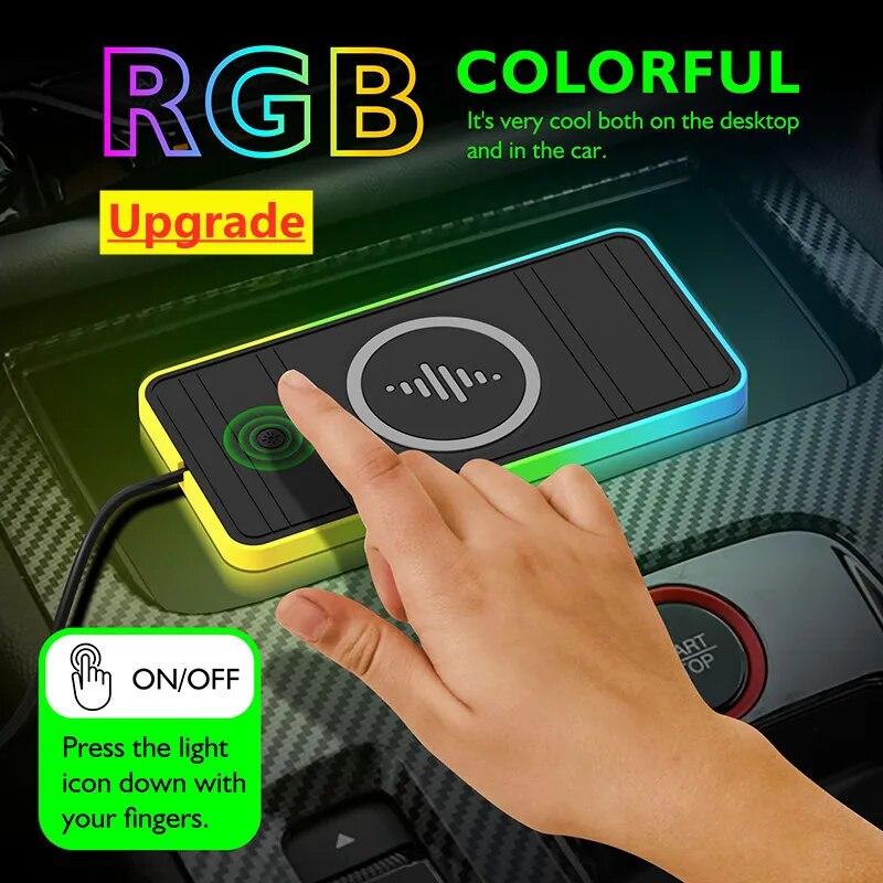 Car Wireless Charger Silicone Non Slip Pad Car Phone Charger PD USB Fast Car Wireless Charging Station for iPhone Samsung Xiaomi