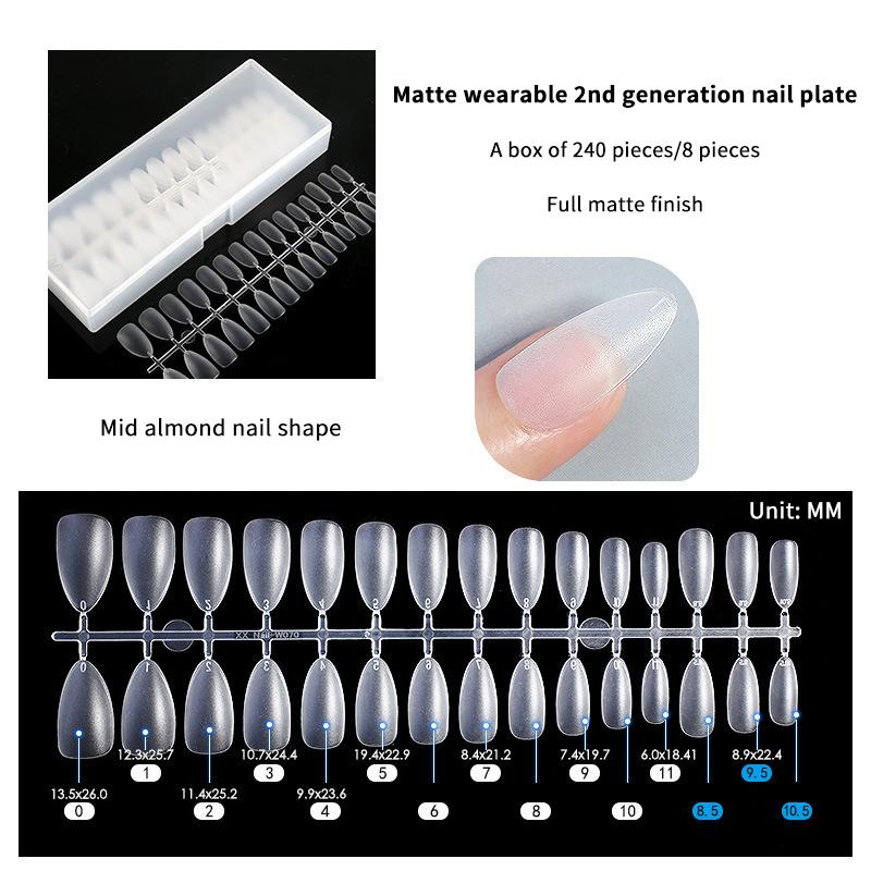 240 Stück Vollabdeckung Press-On-Nagelspitzen Stiletto Mandel Quadratisch Sarg Französisch Falsch Fake Soak-Off Gel-Nagelverlängerungsspitzen Kapsel