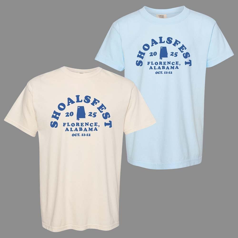 Shoals Fest 2026 In Florence Alabama Merch Tee On October 11 2026 Alabama Map XXXL