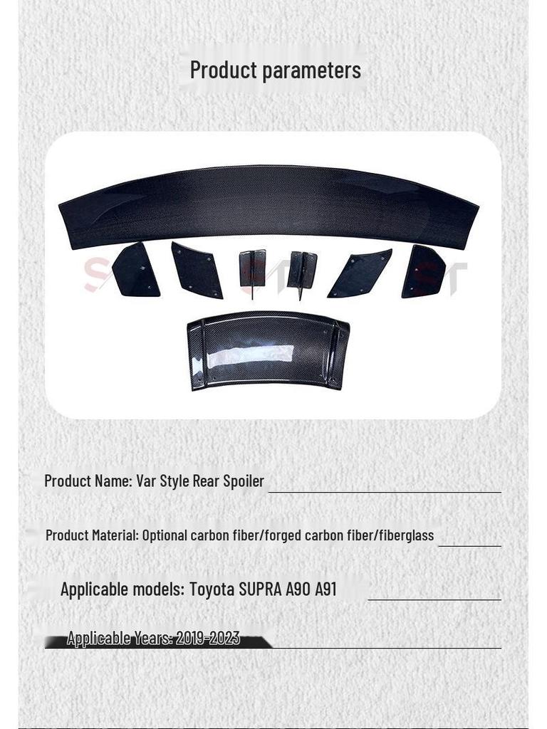 Toyota Supra A90/A91 VRS Style Carbon Fiber Rear Spoiler & Bull Demon King Diffuser