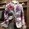 Men's Printed Corduroy Pocket Suit Jacket Cardigan Men's Casual Suit