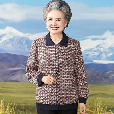 Kabofe Elderly Women's Autumn Thin Long Sleeve Shirt