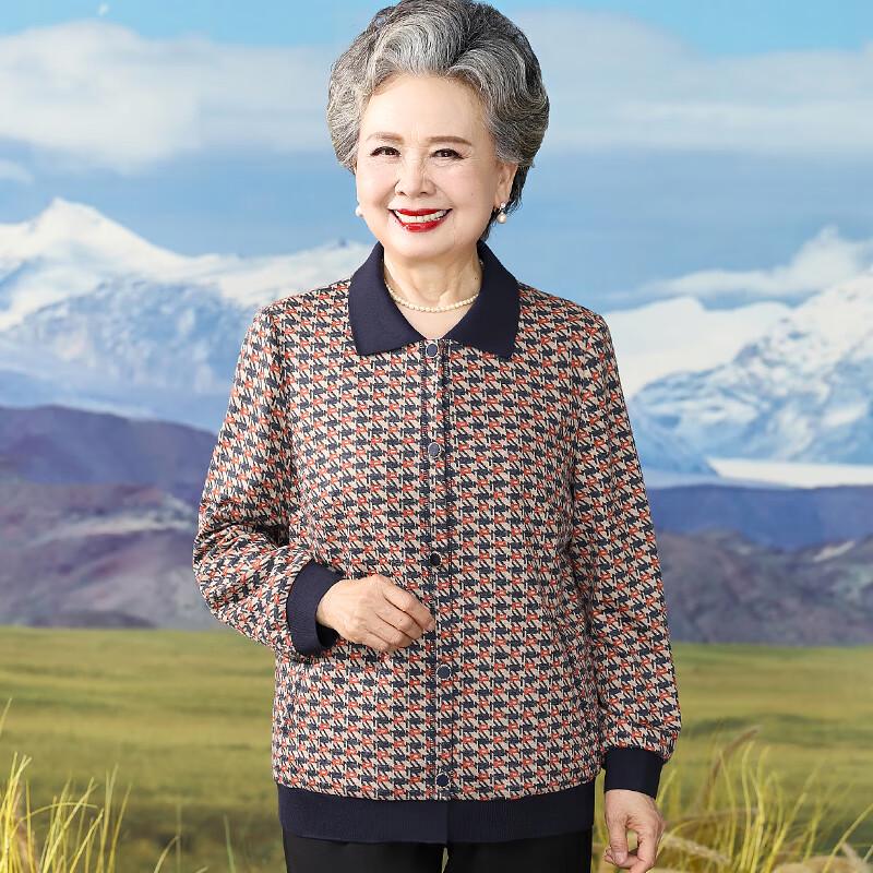 

Кабофе Осенняя тонкая рубашка с длинным рукавом для пожилых женщин 2XL