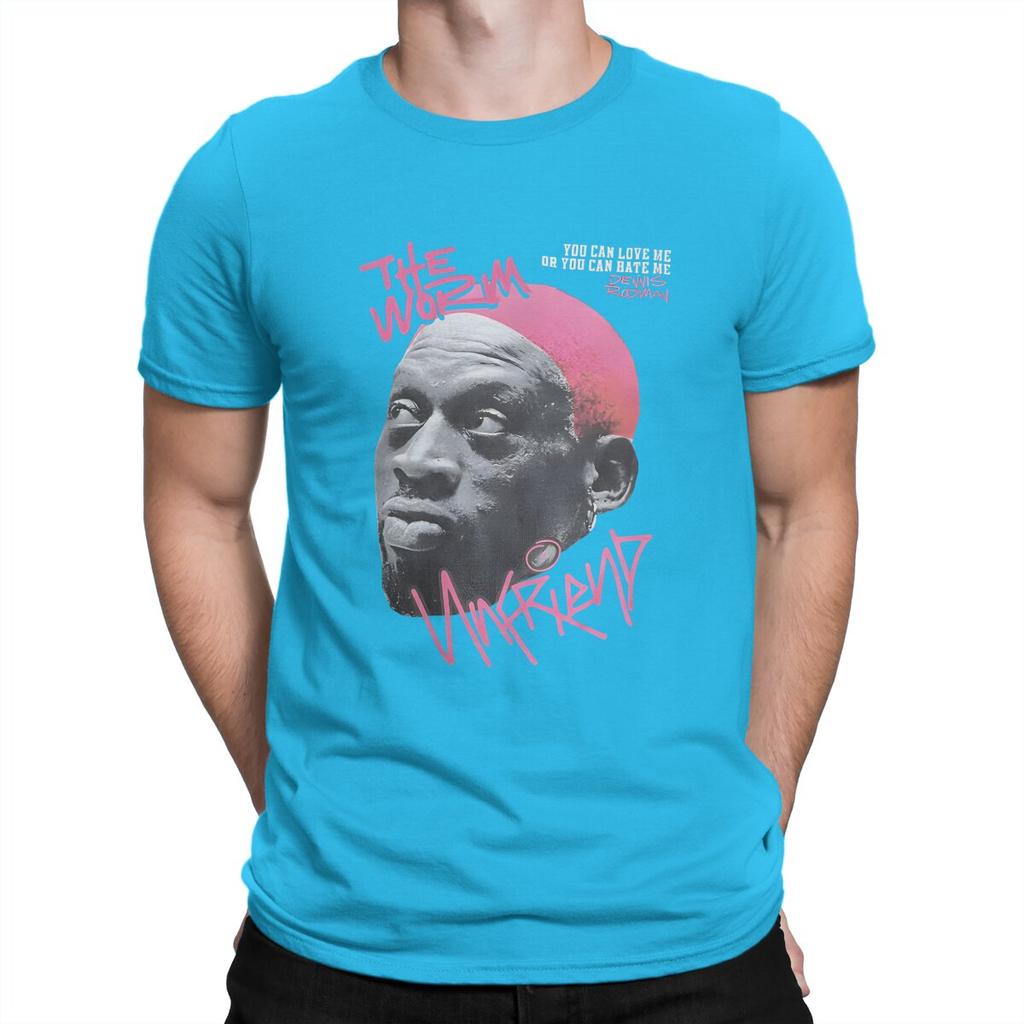 Dennis Rodman T-Shirts Men  Cool Cotton Tees Round Collar Short Sleeve T Shirts Party Clothes