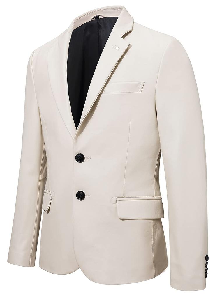 Leather Jacket Business Coat Leather Jacket Sheep Leather Genuine Leather Suit Coat Slim Fit Tailored Windproof Heat Retention Soft Spring Autumn